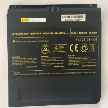 Replacement Clevo X8100 M980NU M980BAT-4 6-87-M980S-4X51 68.82Wh Battery