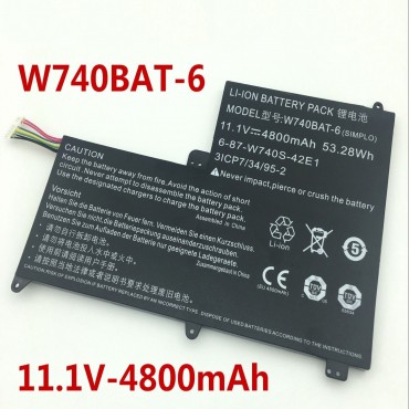 Replacement  W740BAT-6 53.28Wh Battery for Clevo 6-87-W740S-42E S413 W740SU