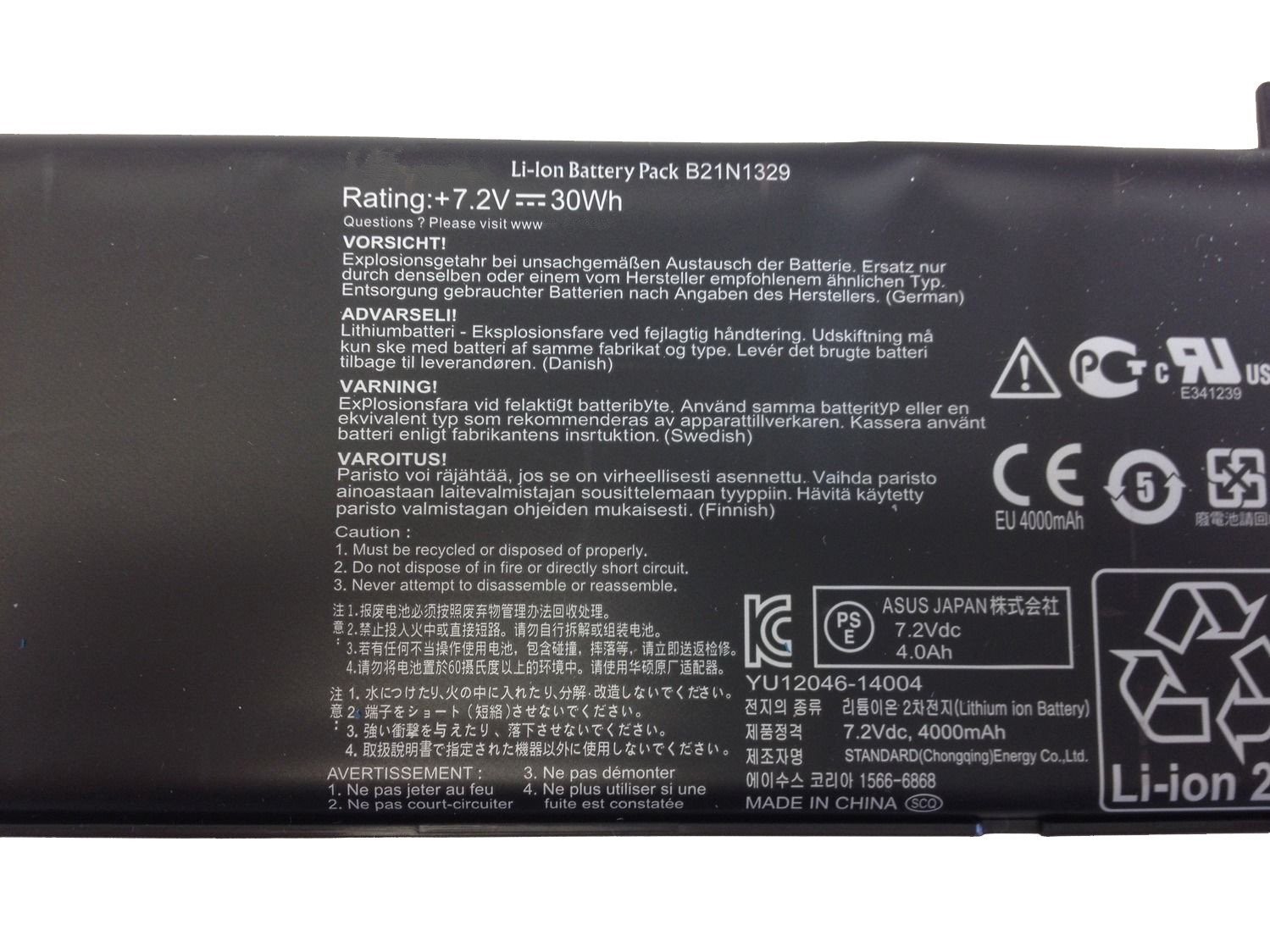 X553M Builtin Battery, Asus X553M 7.2V 30Wh Builtin Battery for